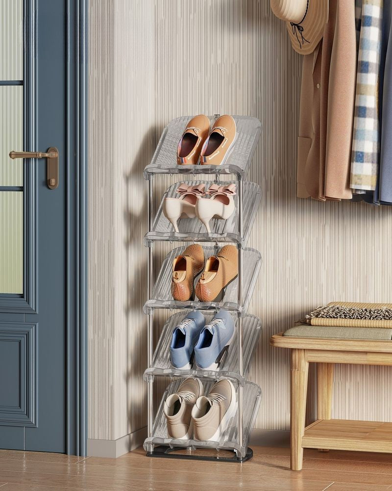 Nancy's Picciame Schoenenrek - Opbergrek voor schoenen - Grijs - RVS - ± 25 x 30 x 105 cm