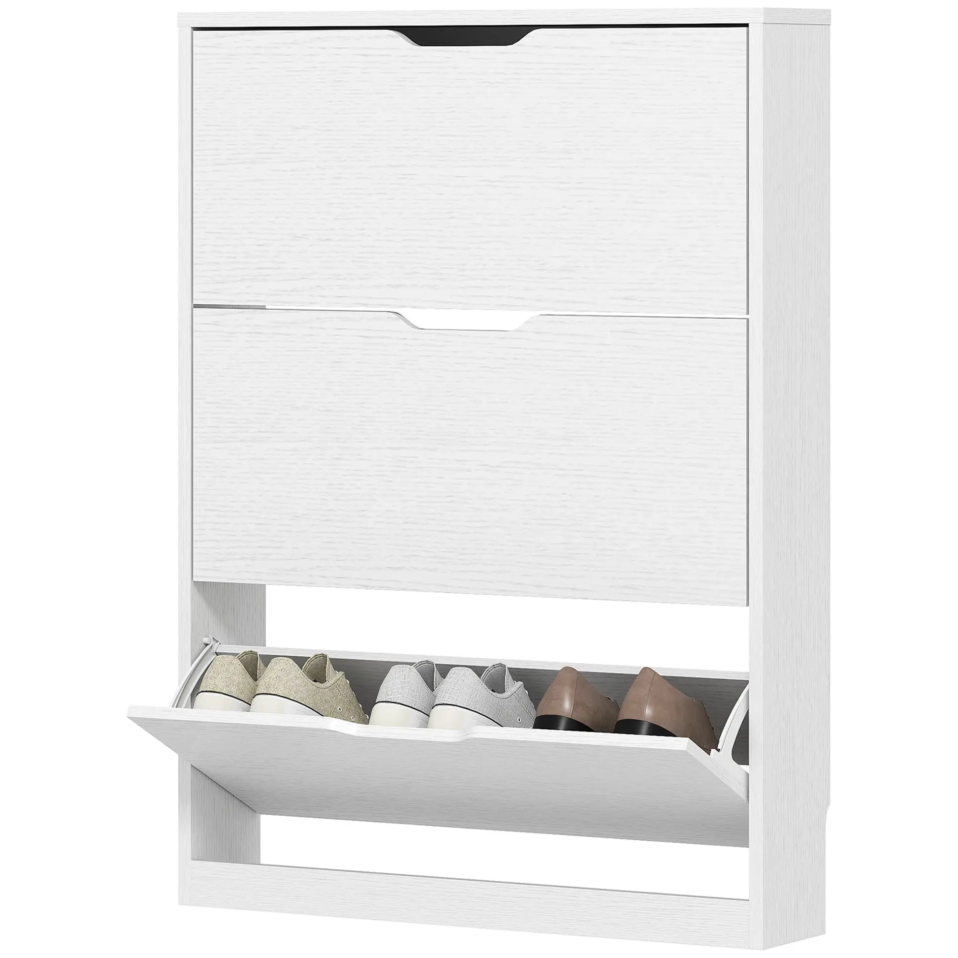 Nancy's Cropani Schoenenkast - Opbergkast voor Schoenen - Wit - ± 80 x 20 x 110 cm
