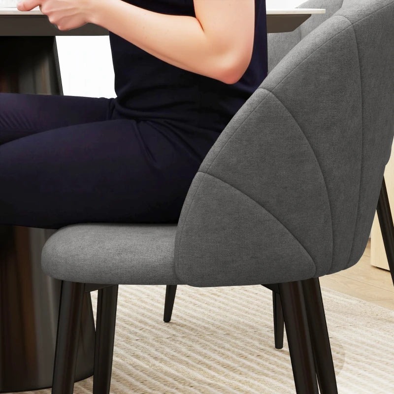 Nancy's Montescano Eetkamerstoelen - Set van 4 - Keukenstoelen - Grijs / Zwart - Fluweel