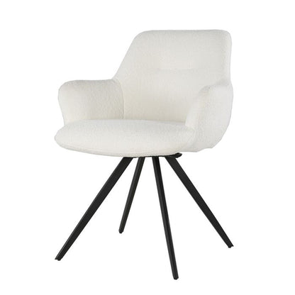 Livingfurn Doreen Boucle White Eetkamerstoel