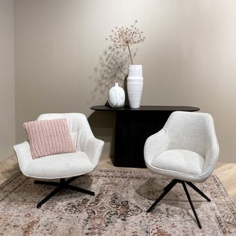 Livingfurn Daphne Sand Swivel armchair