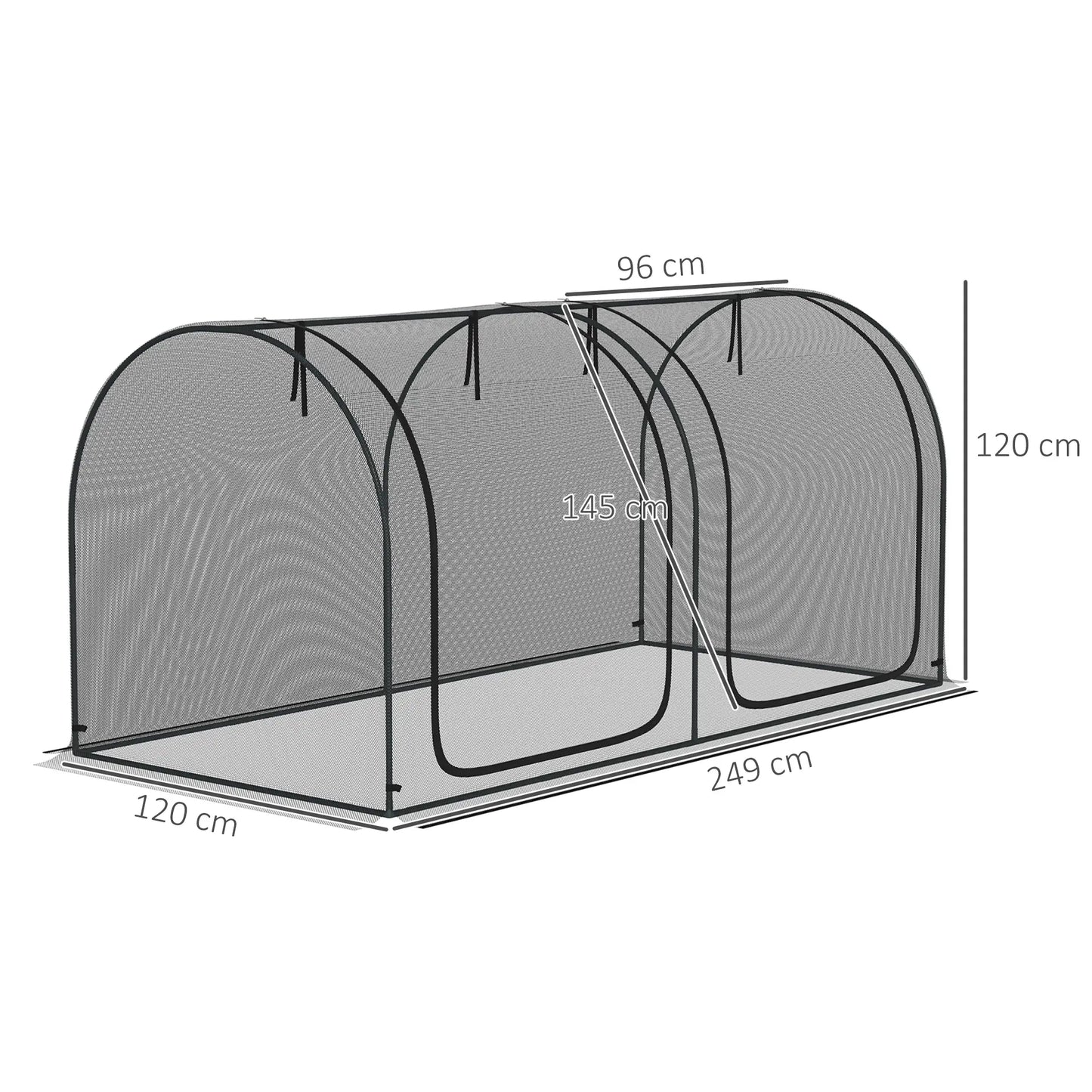 Nancy's Alcobertas Plantenbescherming Net - Tuinnet - Zwart - ± 250 x 120 x 120 cm