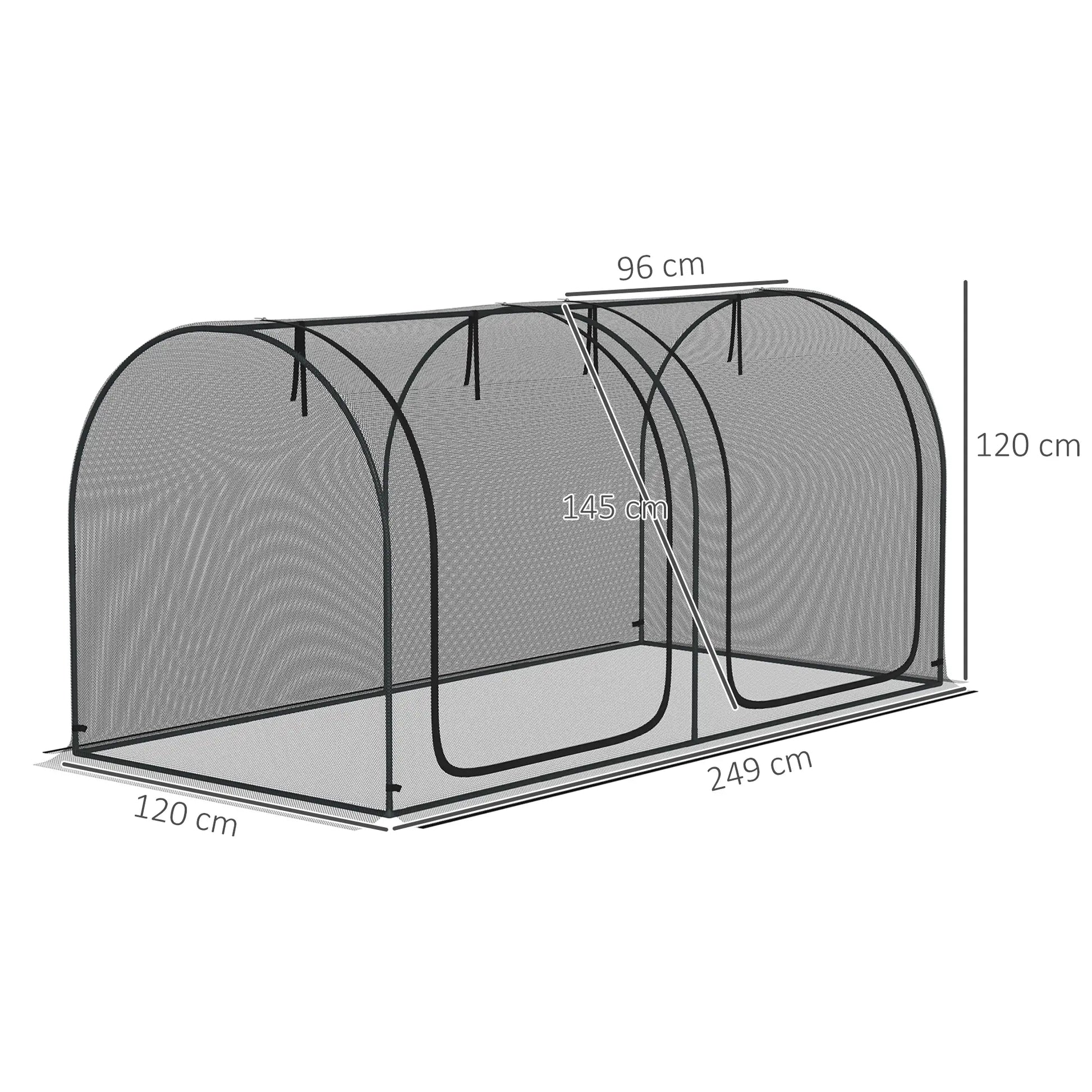 Nancy's Alcobertas Plantenbescherming Net - Tuinnet - Zwart - ± 250 x 120 x 120 cm