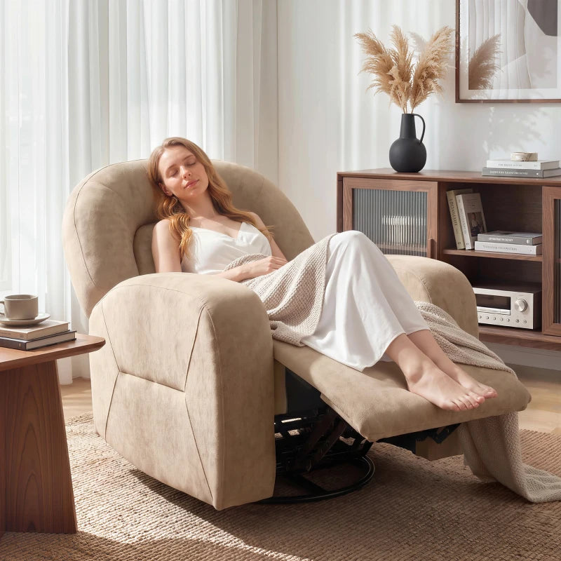 Nancy's Spinea Relaxfauteuil - Relaxstoel - Loungestoel - Verstelbaar - Draaibaar - Kaki - Fluweel