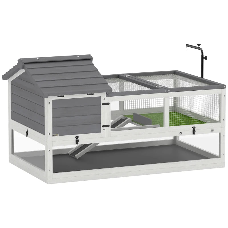 Nancy's Torgnon Schildpaddenhuis - Schildpaddenhok - Schildpadverblijf - Wit / Grijs - ± 115 x 70 x 70 cm