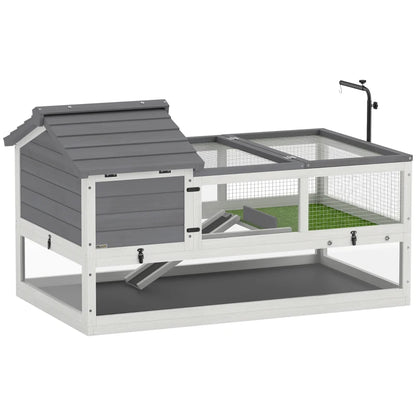 Nancy's Torgnon Schildpaddenhuis - Schildpaddenhok - Schildpadverblijf - Wit / Grijs - ± 115 x 70 x 70 cm