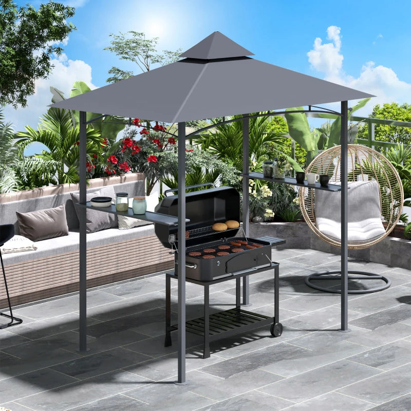 Nancy's Palmaz Paviljoen - Grillpaviljoen - Barbecuepaviljoen - Grijs - ± 240 x 150 x 250 cm