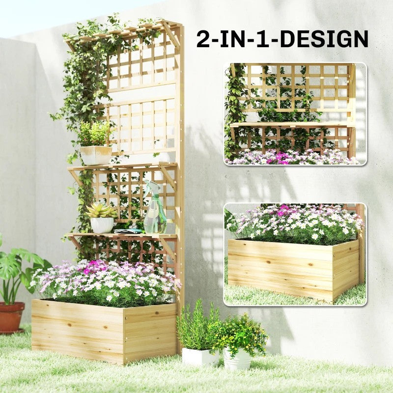 Nancy's Pornassio Plantenbak - Bloembak - Klimplantenbak - Verhoogde Plantenbak - Dennenhout - ± 75 x 45 x 175 cm