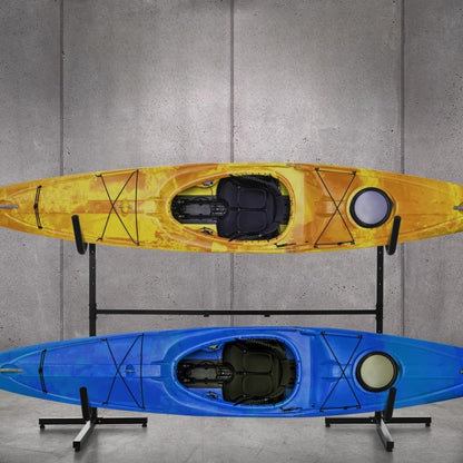 Nancy's Querceta Houder voor 2 Kajaks, Surfplanken & Paddles - Zwart - Staal - ± 240 x 70 x 155 cm