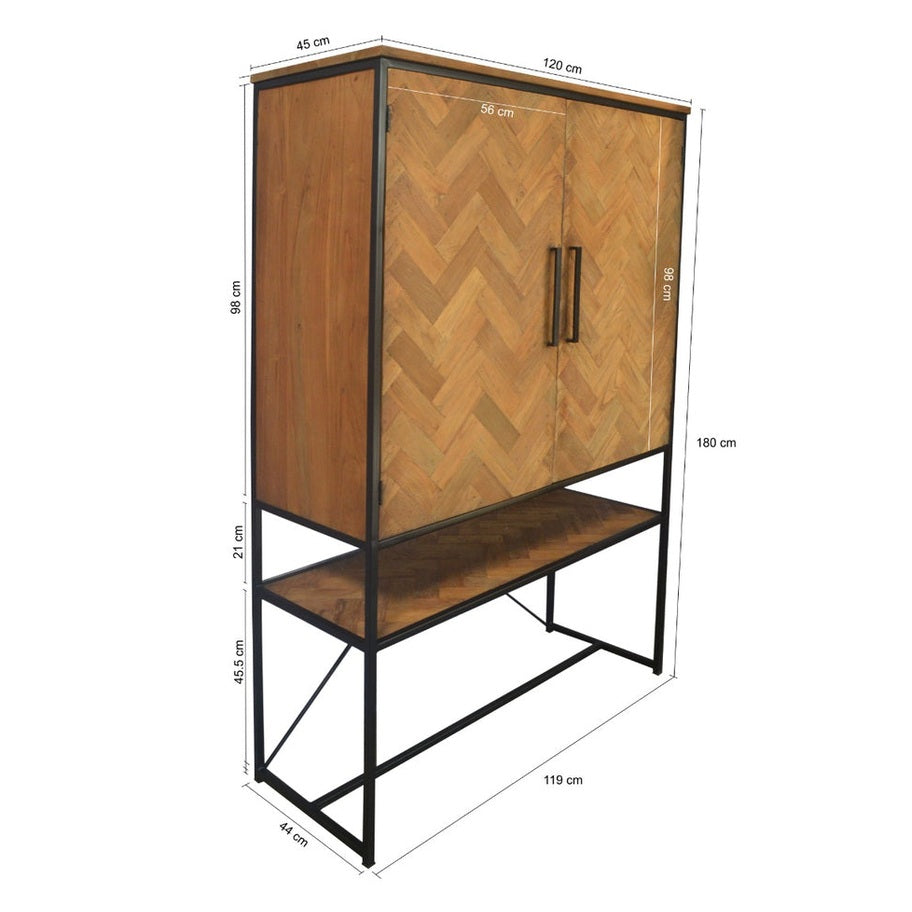 Livingfurn Wandkast Accent - Teakhout - Naturel