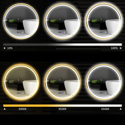 Nancy's Daone Badkamerspiegel - Spiegel met LED-Verlichting - Anticondensfunctie - Goud - Ø60 cm
