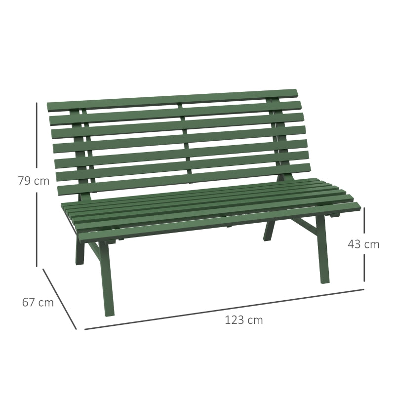 Nancy's Thame Tuinbank - Bankje - Tuinmeubel - Groen - 2-zits Tuinbank - Parkbank
