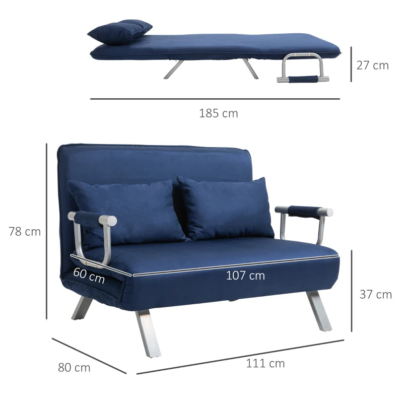 Nancy's Carapito Slaapbank - Zitbank - Bank met slaapfunctie - Blauw