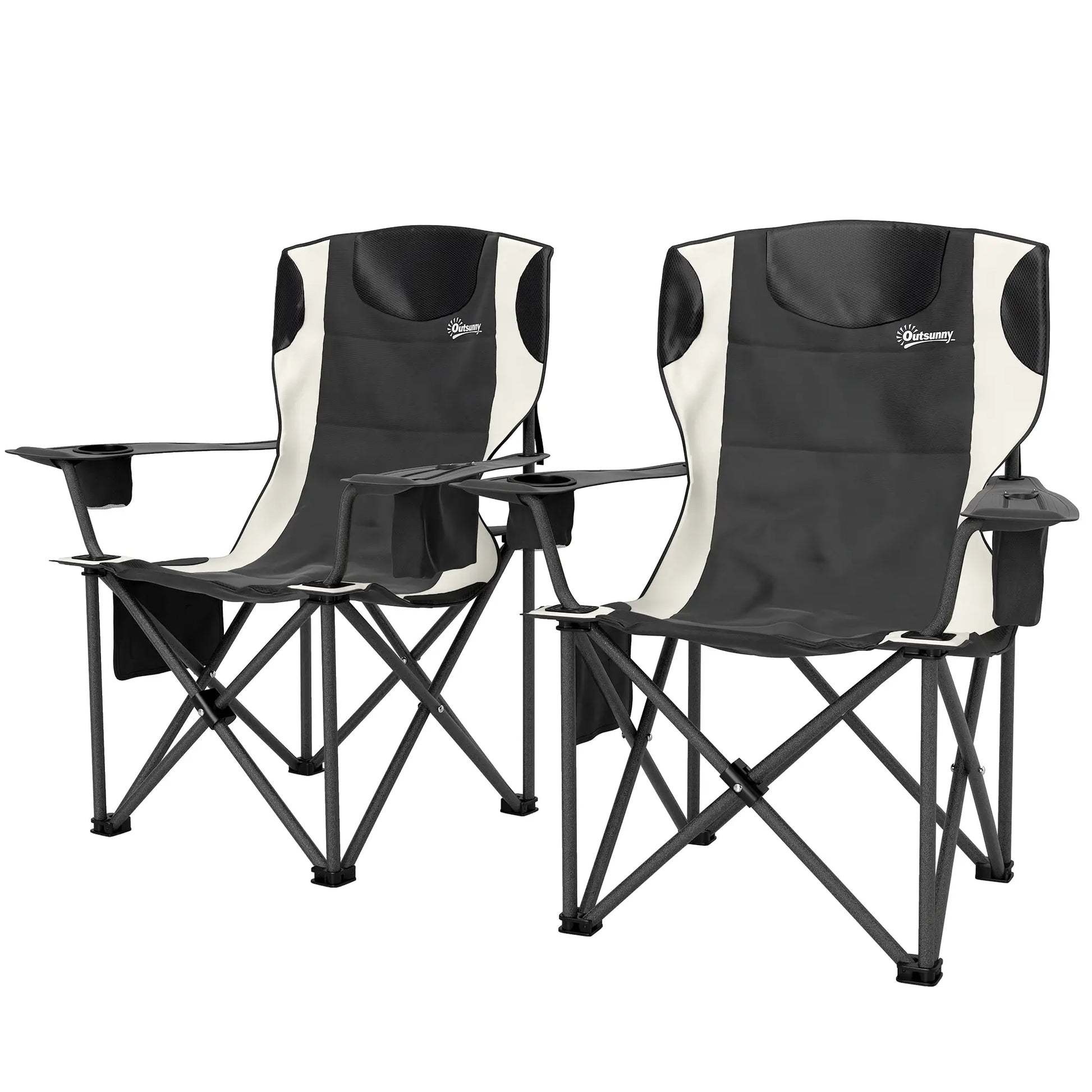 Nancy's Dresano Campingstoelen - Set van 2 - Vouwstoelen - Visstoel - Zwart