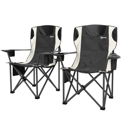 Nancy's Dresano Campingstoelen - Set van 2 - Vouwstoelen - Visstoel - Zwart