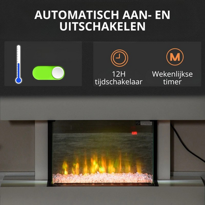 Nancy's Murisengo Elektrische Haard - Moderne LED-Haard - Vlammeneffect - Wit