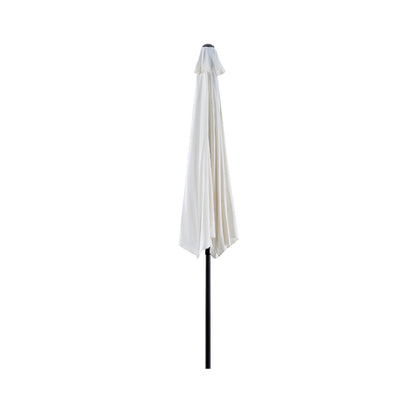 Nancy's Vacaville Parasol - Tuinparaplu - Zonwering - Halfrond - Zwengel - Aluminium - Halfrond - Roomwit- Zwart - ± 300 x 150 cm