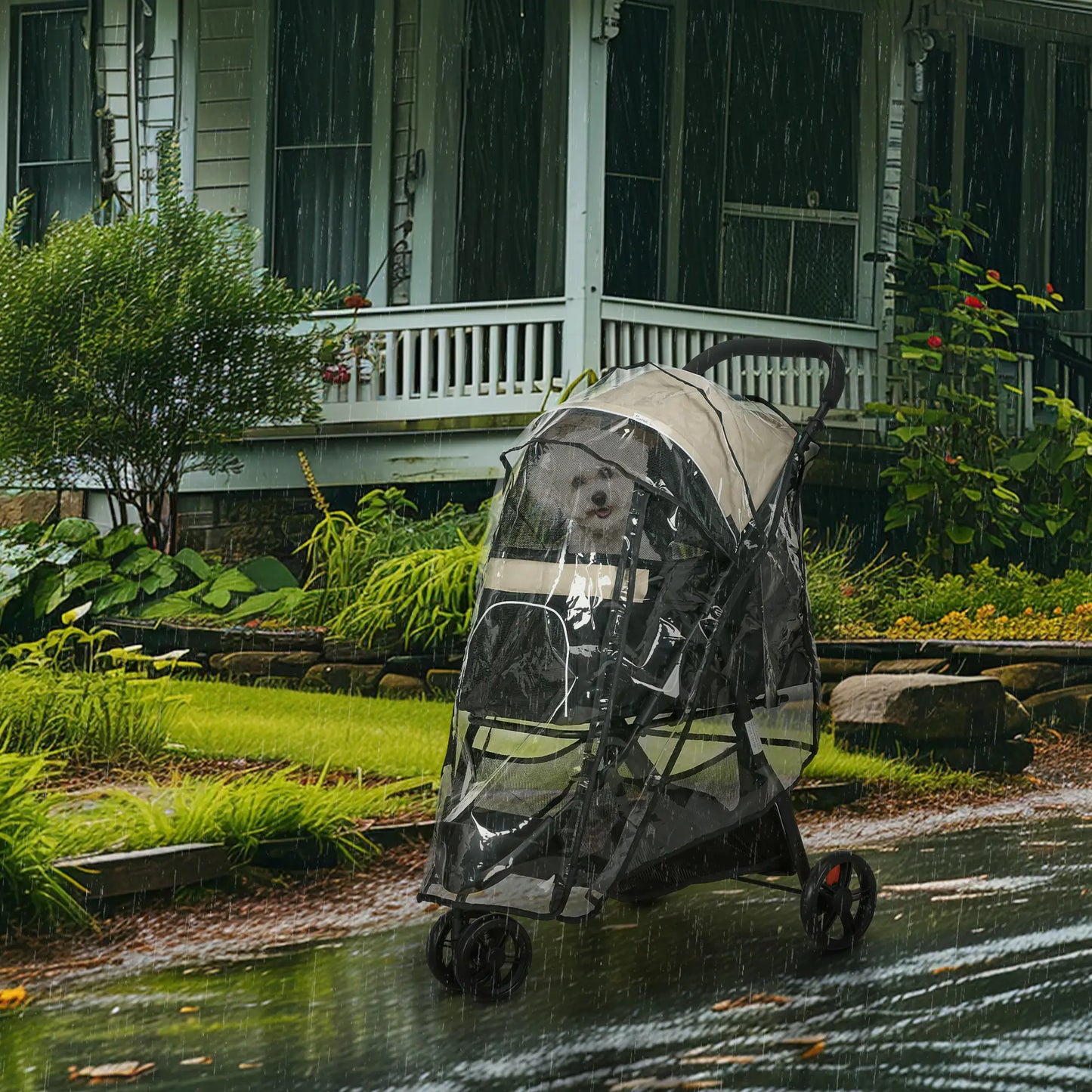 Nancy's Collepietro Reiswagen voor Huisdieren - Hondenbuggy - Kattenbuggy - Khaki
