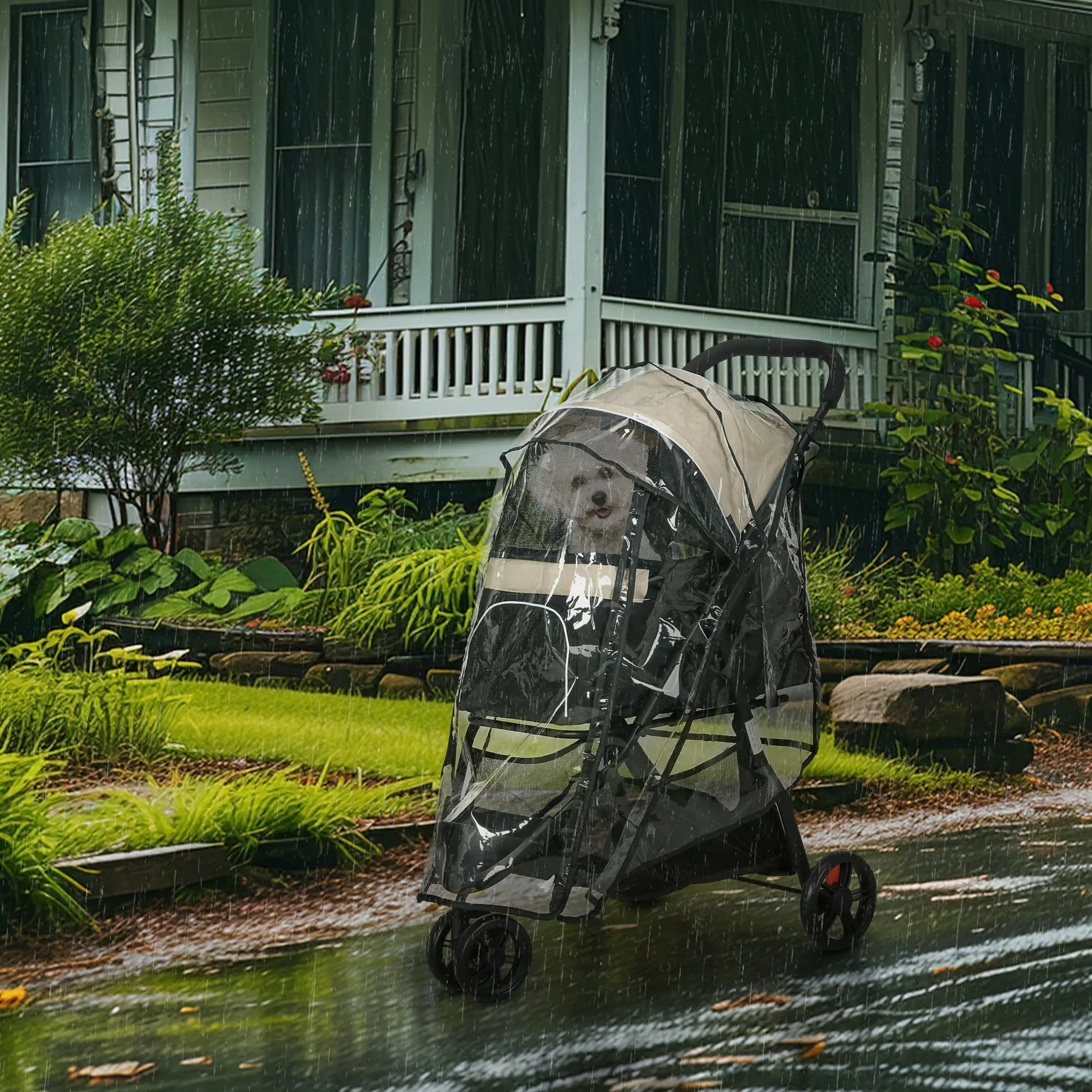 Nancy's Collepietro Reiswagen voor Huisdieren - Hondenbuggy - Kattenbuggy - Khaki