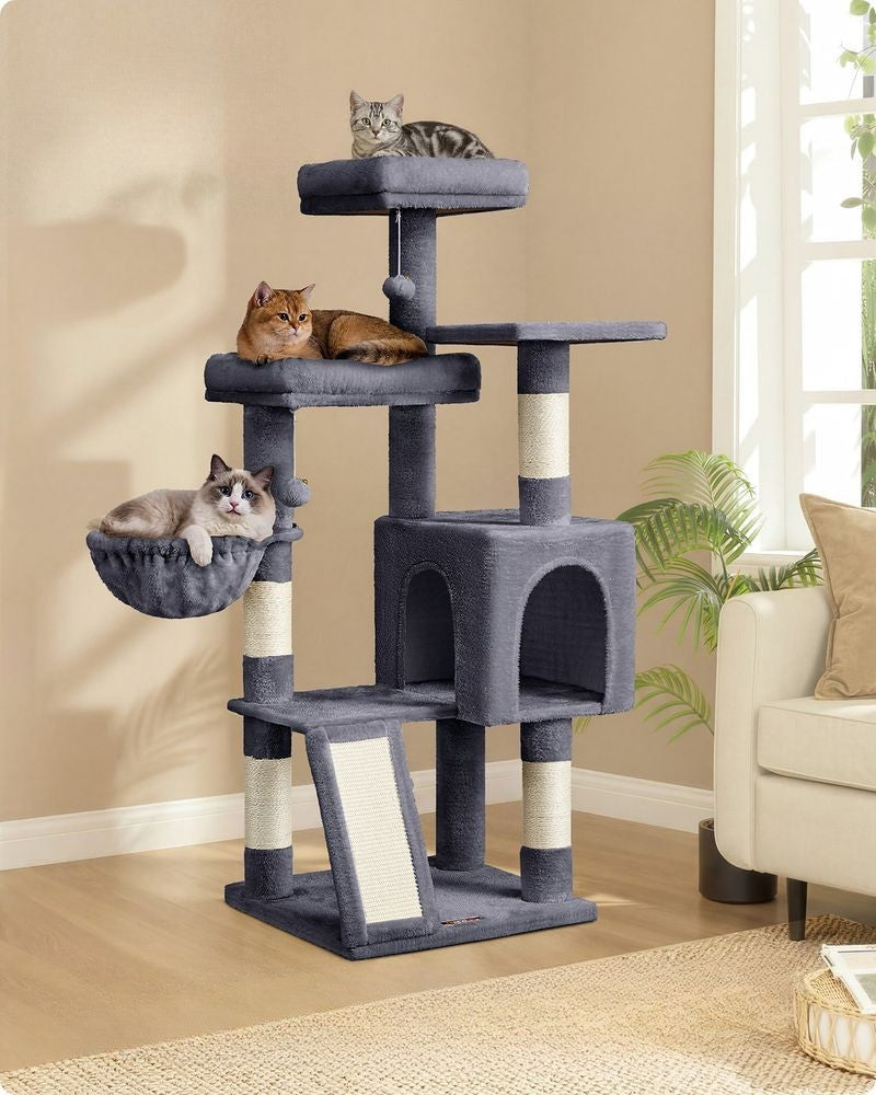 Nancy's Settala Krabpaal - Kattenboom - Krabplank - Donkergrijs - ± 50 x 50 x 135 cm