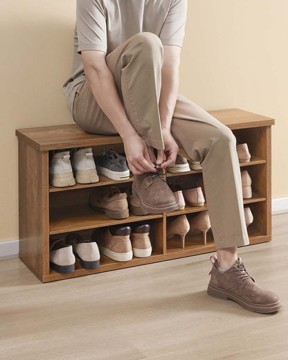 Nancy's Offagna Schoenenkast - Schoenenrek - Opbergkast voor schoenen - Honingbruin - ± 100 x 30 x 50 cm
