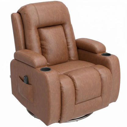 Nancy's Tavarnuzze Massagestoel - Relaxfauteuil - Massagefauteuil - Verwarmde massage & ontspanning - Lichtbruin - Kunstleer
