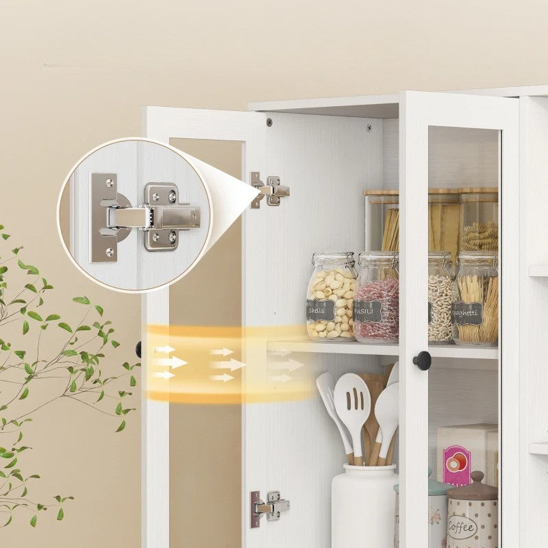 Nancy's Partinico Keukenkast - Hoge Opbergkast - Buffetkast - Wit - ± 90 x 35 x 170 cm