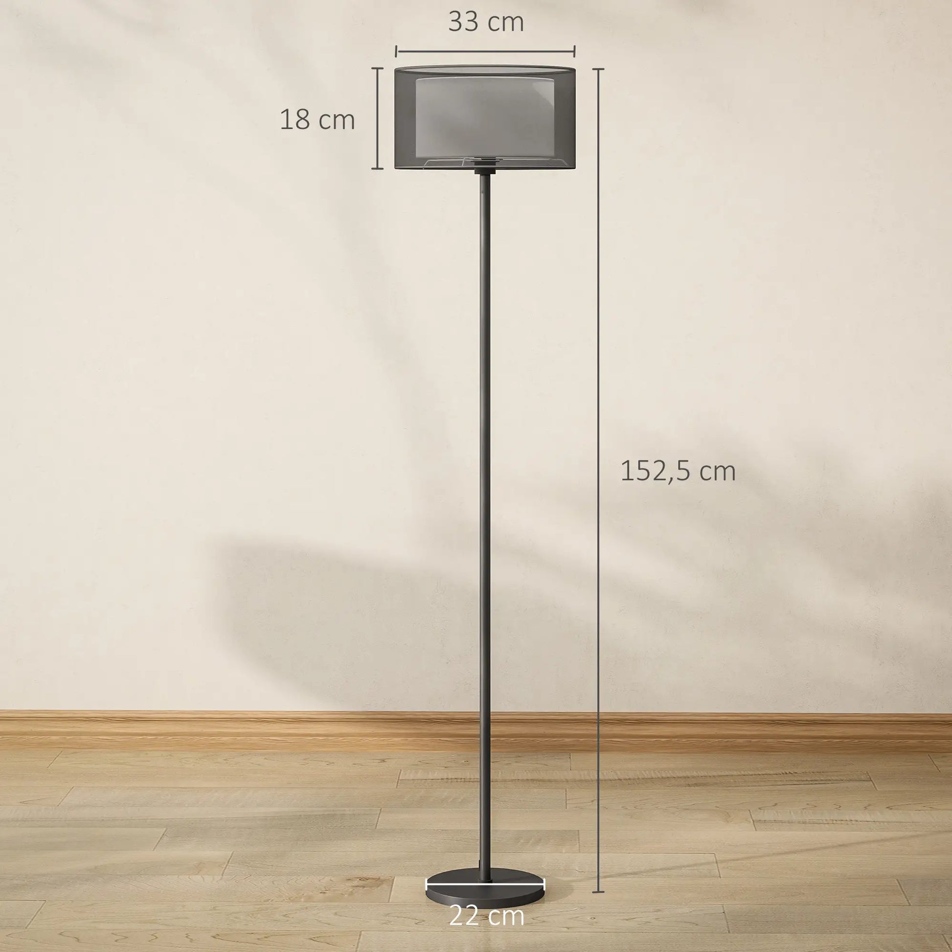 Nancy's Glorenza Vloerlamp - Staande Lamp - Zwart / Wit