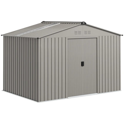 Nancy's Montaione Opbergschuur - Tuinhuisje - Schuur - Gereedschapsschuur - Grijs - Staal - ± 275 x 195 x 190 cm