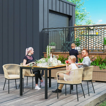 Nancy's Gavorrano Tuinset - Tuinmeubelset - Kaki / Zwart - Rotan / Acaciahout