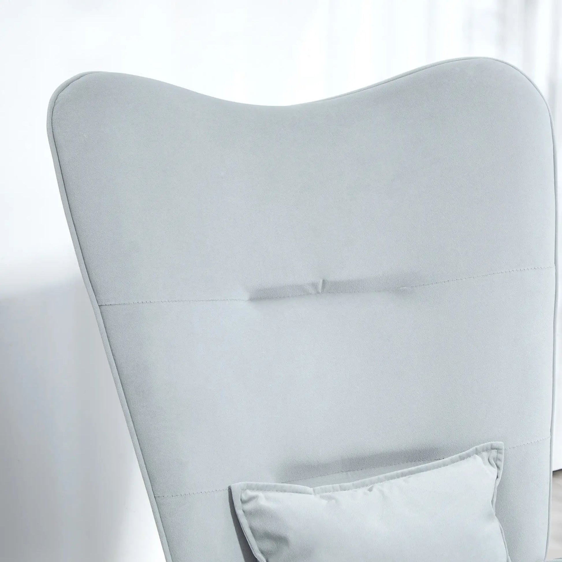 Nancy's Marmeleiro Schommelstoel - Relaxstoel - Loungestoel - Lichtgrijs - Fluweel
