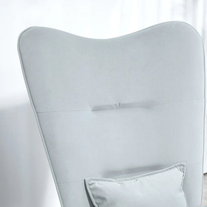 Nancy's Marmeleiro Schommelstoel - Relaxstoel - Loungestoel - Lichtgrijs - Fluweel