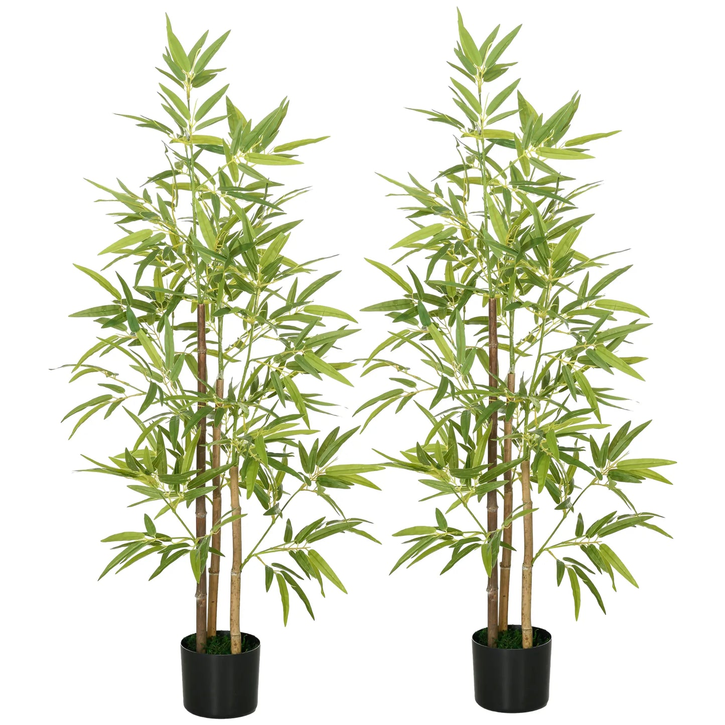 Nancy's Fisciano Kunstplanten - Set van 2 Kunst Bamboeplanten - Kunstbomen - Groen - 120 cm hoog