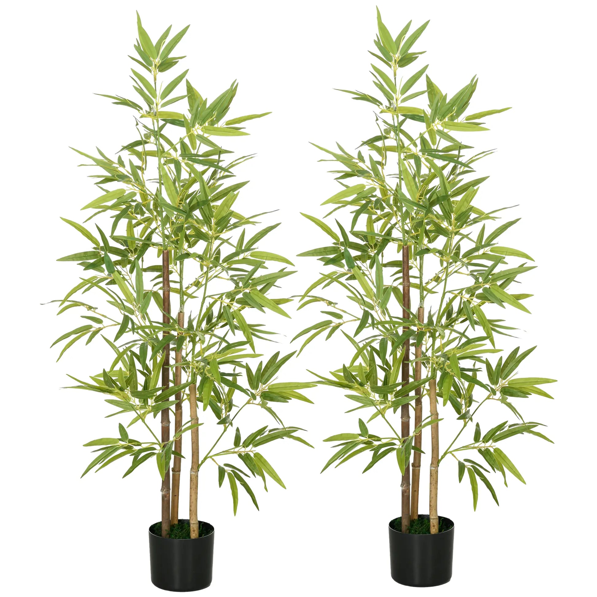 Nancy's Fisciano Kunstplanten - Set van 2 Kunst Bamboeplanten - Kunstbomen - Groen - 120 cm hoog