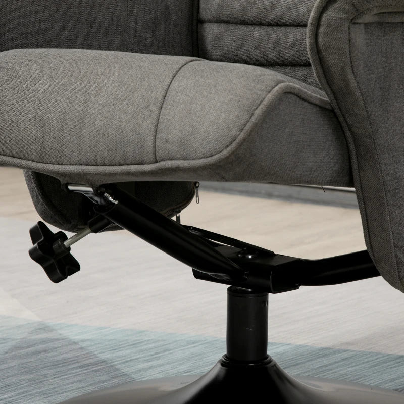 Nancy's Estevao Relaxfauteuil - Relaxstoel - Ligstoel - Draaibaar - Verstelbare Rugleuning - Donkergrijs - Fluweel / Staal