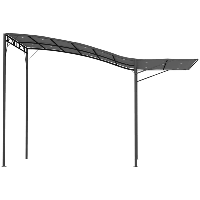 Nancy's Susa Terrasoverkapping - Luifel - Pergola Overkapping - UV-Bestendig - Uitklapbaar dak - Zwart / Grijs - 300 x 250 x 200–250 cm