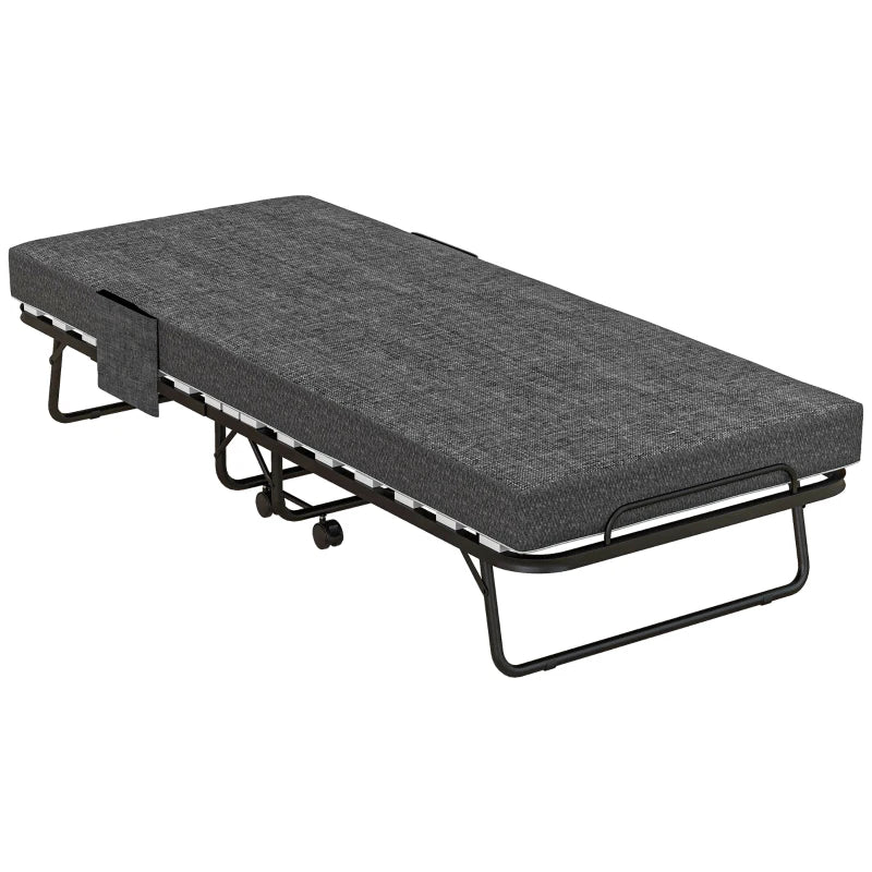 Nancy's Mafamude Logeerbed - Vouwbed - Opvouwbaar Campingbed - Grijs / Zwart - Staal - ± 190 x 80 x 40 cm