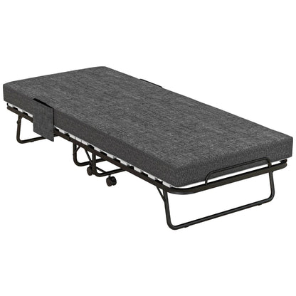 Nancy's Mafamude Logeerbed - Vouwbed - Opvouwbaar Campingbed - Grijs / Zwart - Staal - ± 190 x 80 x 40 cm