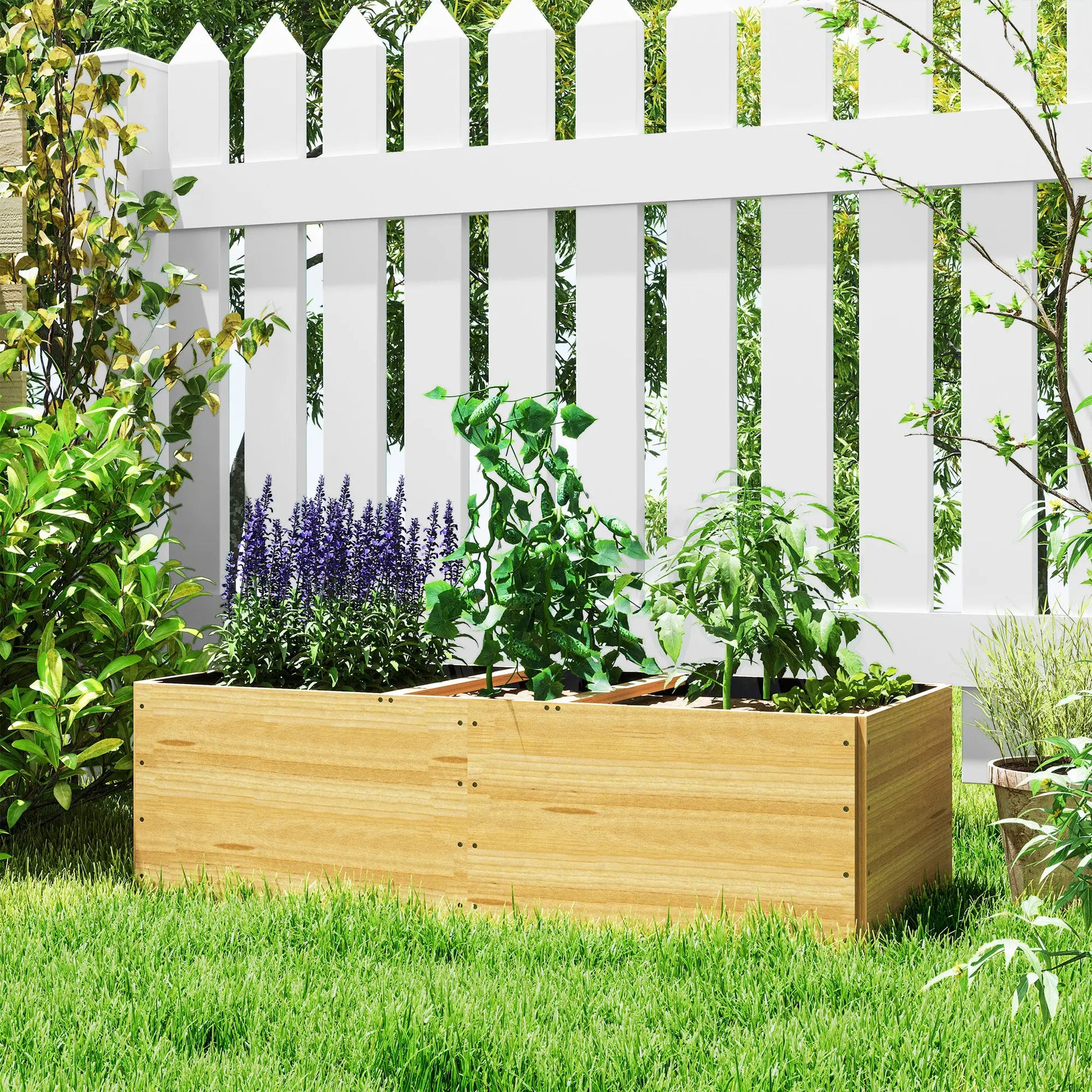 Nancy's Tábua Plantenbak - Bloembak - Verhoogd Tuinbed - Dennenhout - 140 x 60 x 40 cm