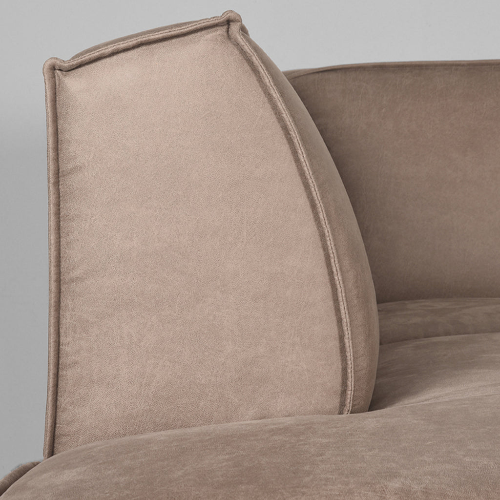 LABEL51 Bank Kay - Taupe - Microfiber - Ottomane + 2,5-Zits - ± 280 x 220 x 80 cm