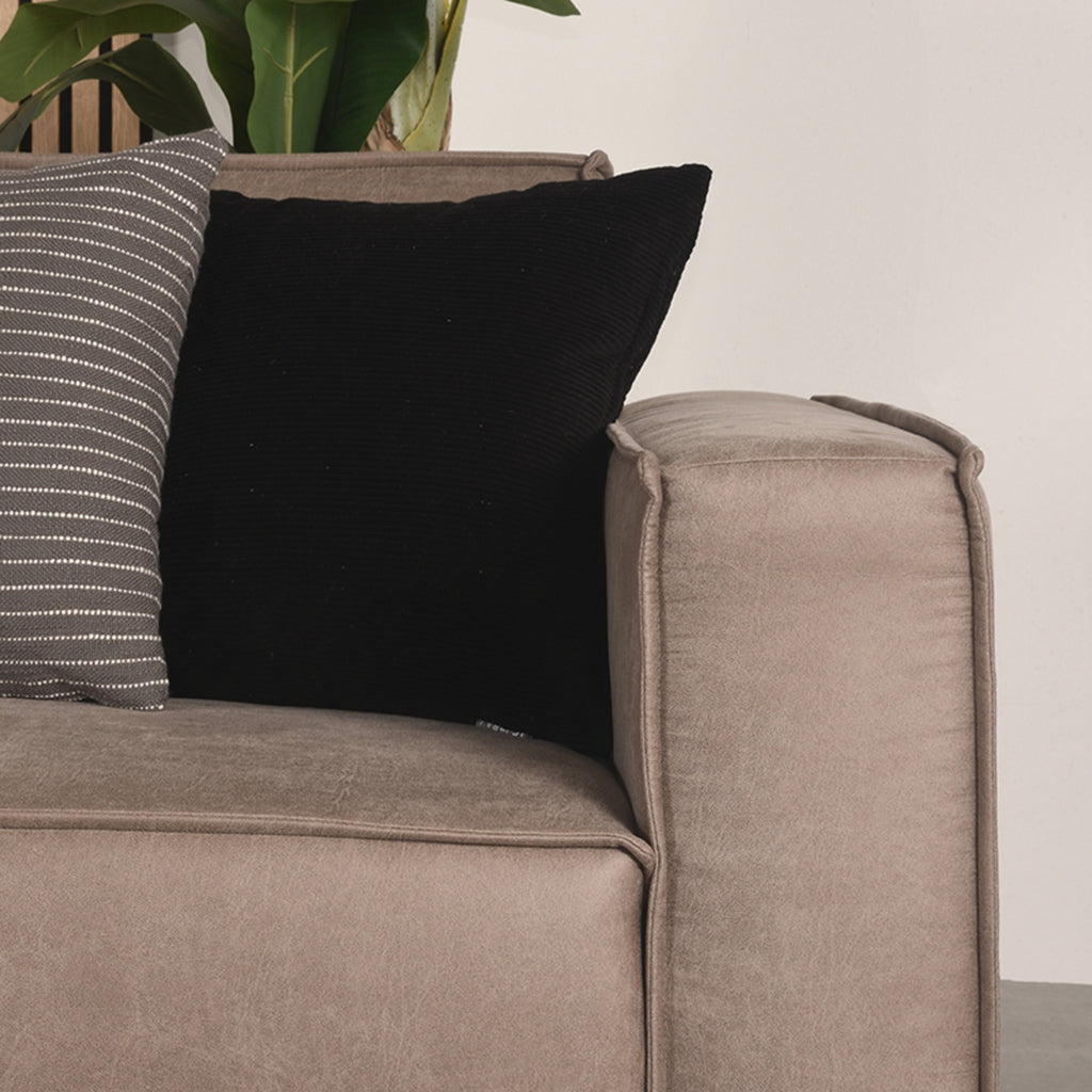 LABEL51 Bank Kay - Taupe - Microfiber - Ottomane + 2,5-Zits - ± 280 x 220 x 80 cm