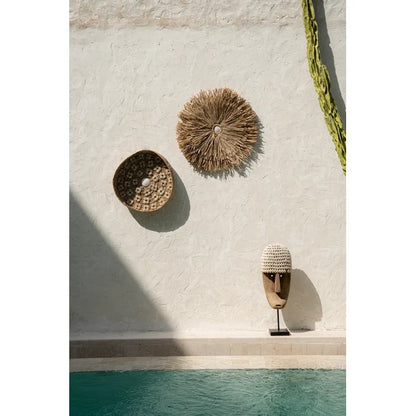 Bazar Bizar Caribe Shell Plaat - Naturel Wit - M - Gras - Schelpen - Ø 42 cm
