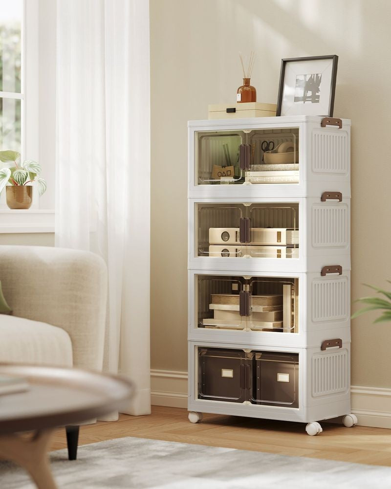 Nancy's Praiano Opbergboxen - Opbergdozen - Organizer - Wit - Kunststof - ± 55 x 30 x 110 cm