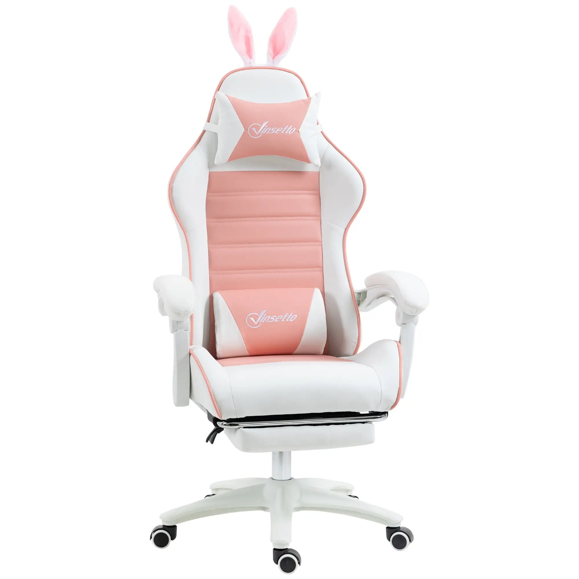 Nancy's Galatone Gamestoel - Gaming Stoel - Computer Stoel - Bureaustoel - Roze / Wit