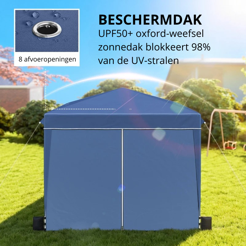 Nancy's Policoro Paviljoen - Party tent - Pop-up ontwerp - Blauw / Wit - 300 x 300 x 275 cm