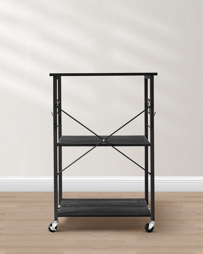 Nancy's San Juan Trolley - Serveerwagen - Keukentrolley - Zwart - ± 60 x 40 x 90 cm