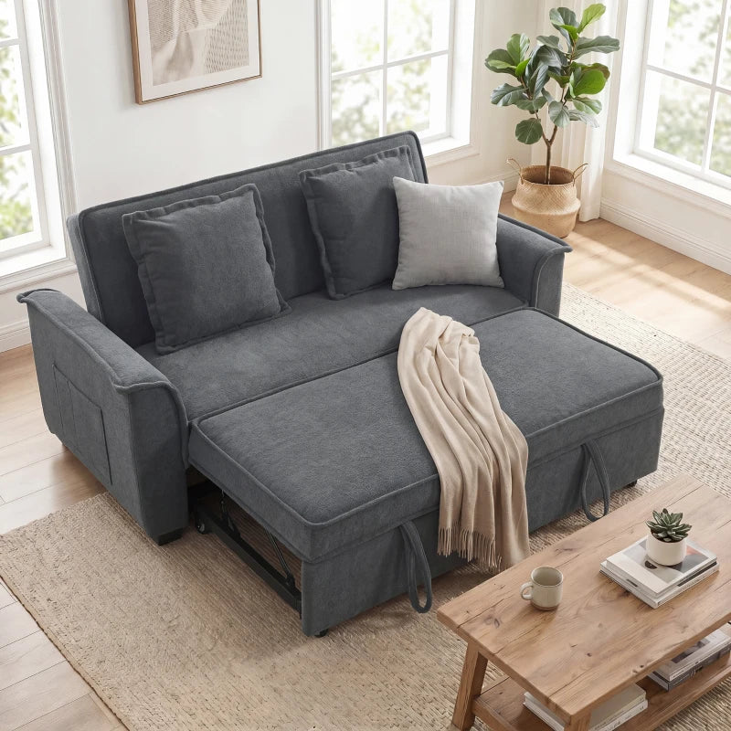 Nancy's Spresiano Slaapbank - Ligbank - Logeerbed - Grijs / Zwart - Chenille Look