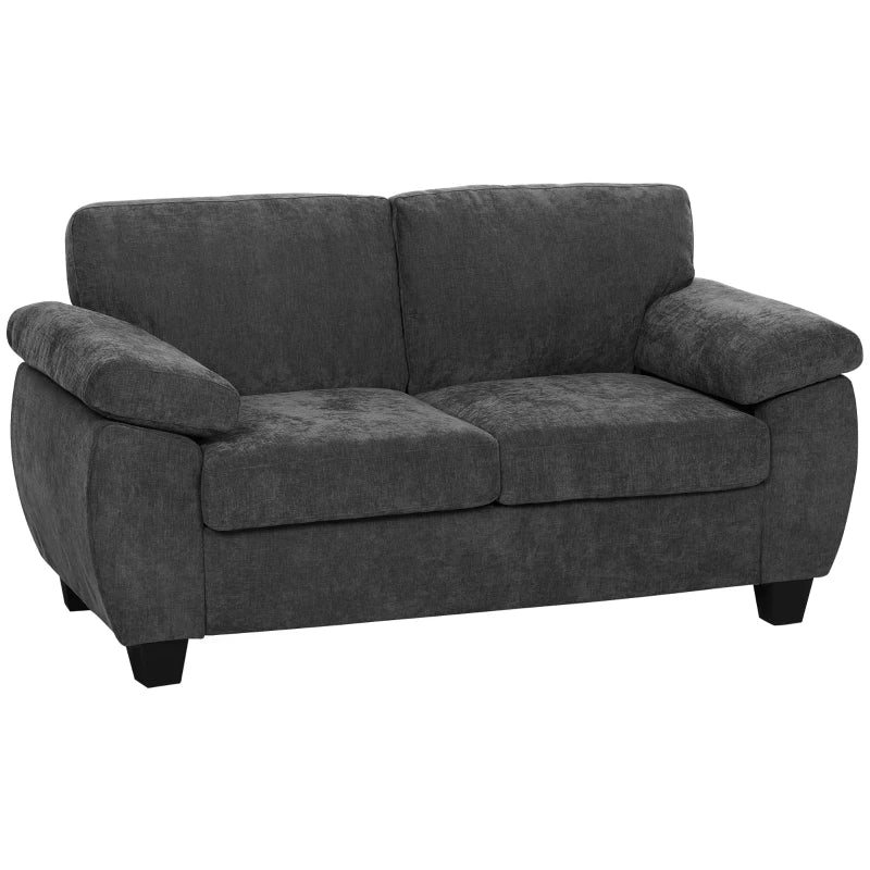 Nancy's Senigallia 2-Zitsbank - Tweezitsbank - Woonkamerbank - Donkergrijs - Chenille - ± 155 x 75 x 80 cm