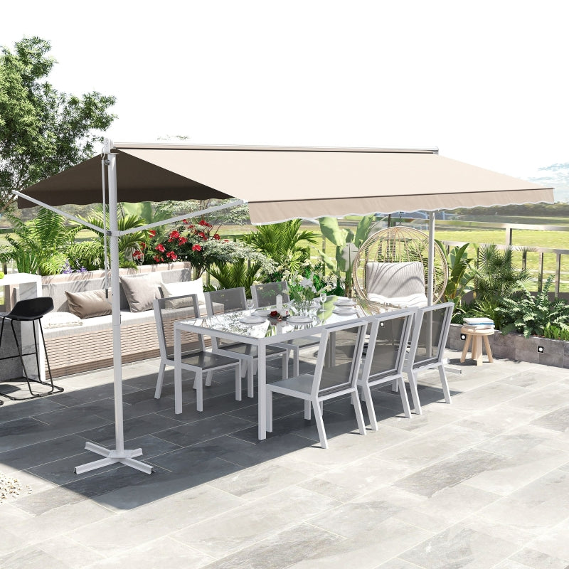 Nancy's Oswestry Tuinmarkies - Terrasoverkapping - Vrijstaande luifel - Créme- 450 x 340 cm