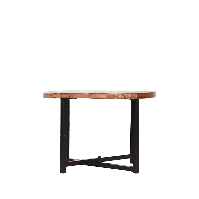LABEL51 Salontafel Dex - Bijzettafel - Rough - Mangohout - Rond - Ø 60 cm